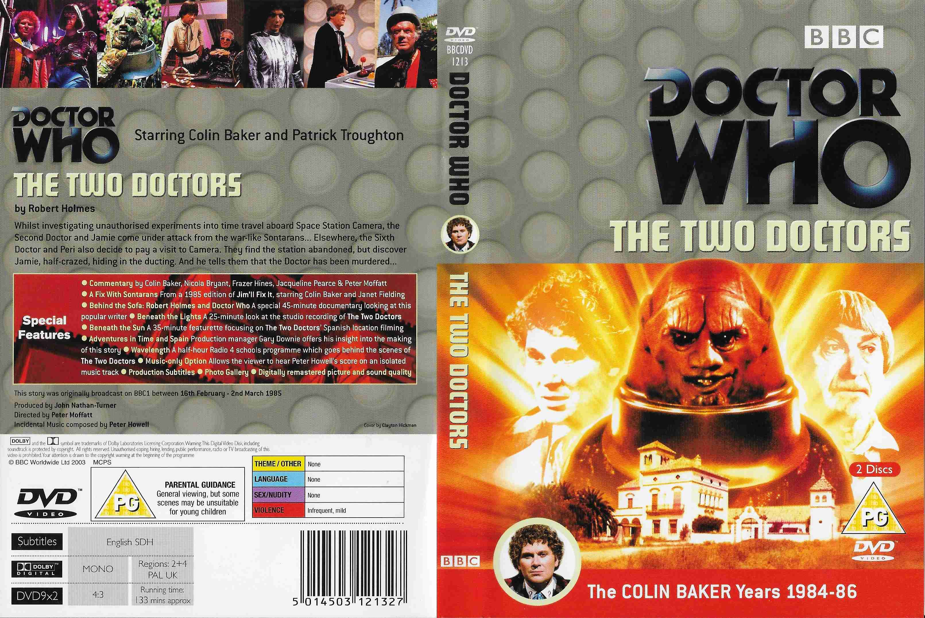 Picture of BBCDVD 1213 Doctor Who - The two doctors by artist Robert Holmes from the BBC records and Tapes library
